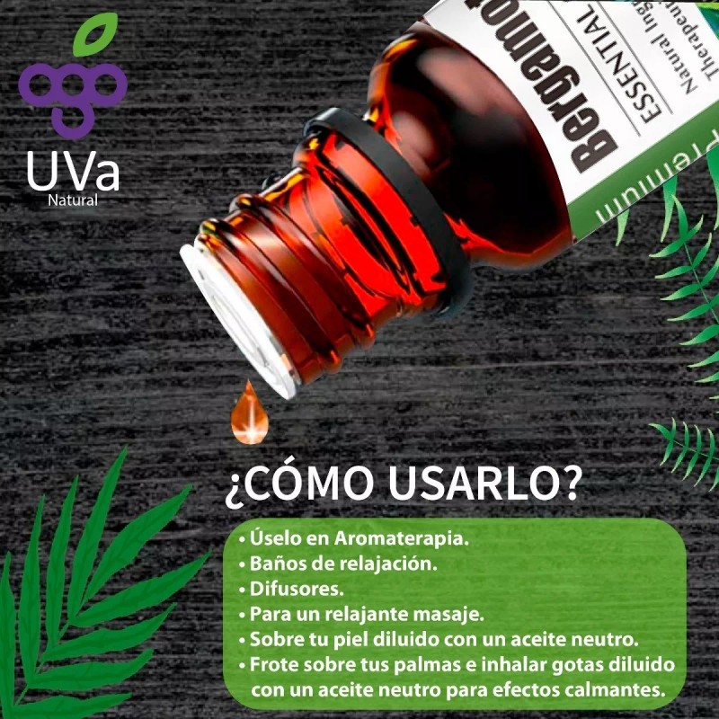 UVa Natural Aceite Esencial De Bergamota 100% Natural Puro Uva