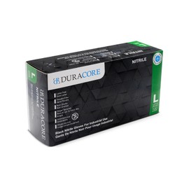 Black Disposable Nitrile Gloves, Large, Heavy Duty, Powder-Free, Mechanic, Industrial Grade, 5 MIL, Duracore B62280 L (100)