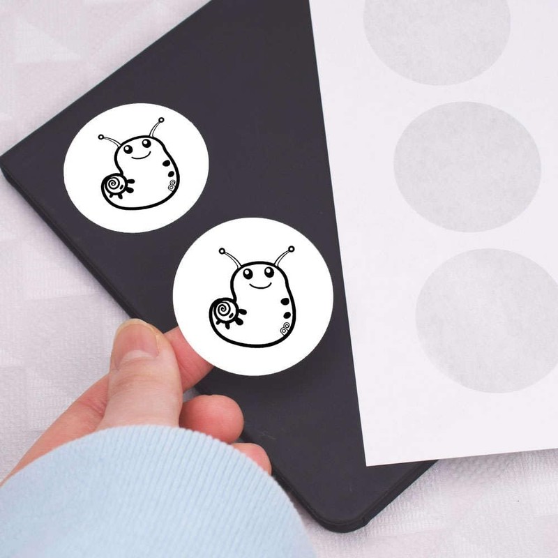 24 x 40mm Round 'Happy Slug' Stickers (SK00066010)