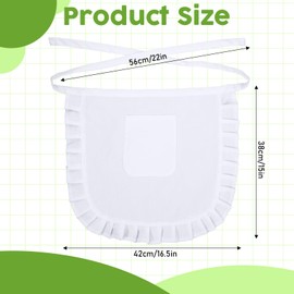 Bruislard 1 Pcs Cosplay Waist Apron White Puffy Tight Costume Aprons for Women with Pockets Half Apron Kitchen Party Favors Kitchen Cooking Waitress Maid Aprons