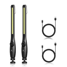 Dr. Prepare LED Work Light, 700 Lumens Rechargeable Work Light, Cordless Portable Magnetic COB LED Work Light, Inspection Light for Car Repair, Home, Garage, Emergency, 2 Pack