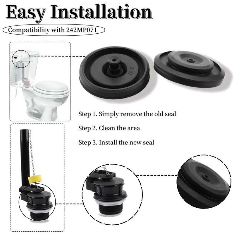 2Pcs Toilet Fill Valve Seal Replacement Part,Washer Cistern Float Valve