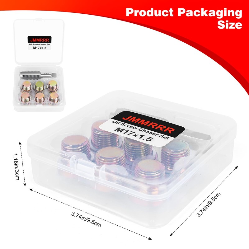 JMMRRR Oil Drain Plug Tap Thread Repair Kit M17 x