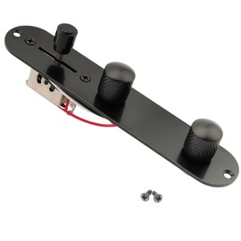 Musiclily 32MM Width Pre-wired Loaded Eletric Guitar Control Plate Harness with 3 Way Switch Knobs for Fender TL Telecaster Tele Guitar, Black