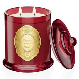 M&SENSE Two Wicks Luxury 12.7oz Natural Soy Wax Candle,Cherry Tomatoes Scent,Elegant Home Fragrance for Him & Her