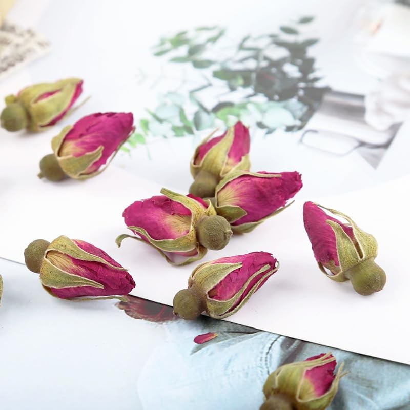 MQUPIN Rose Bud Tea Dried Red Rose-100% Natural Pure Flower