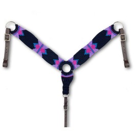 Showman Black, Pink & Purple Multi-Strand Wool Blend String Breast Collar