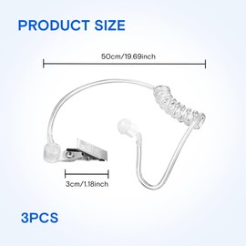 3PCS Spy Earpiece Durable and Lightweight Easy to Carry Ear Piece Prop Water Resistant Comfortable Fit Secret Service Earpiece for Ear Piece Replacement Acoustic Tube Radio Audio Headsets