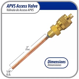 Appli Parts APVS-14182 1/4 in SAE Access Schrader Valve x 1/8 ODF x 2 in Copper