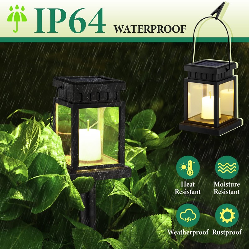 SOLPEX Solar Lanterns Outdoor Waterproof, 8 Pack Solar Lights Outdoor
