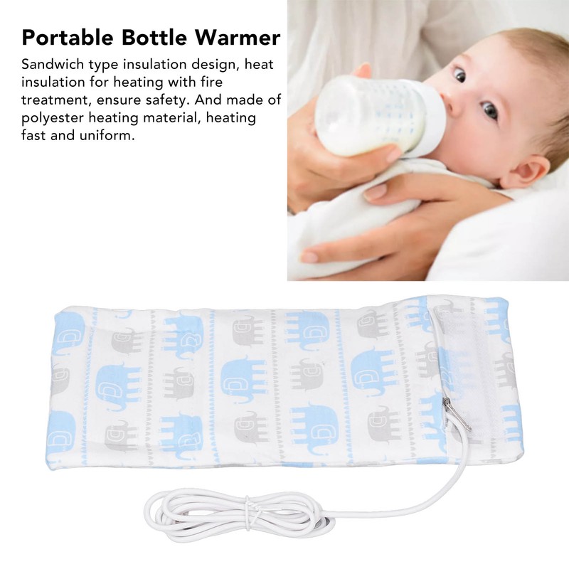 Travel Milk Heat Bag USB Portable Compact Zip Closure Thermostat
