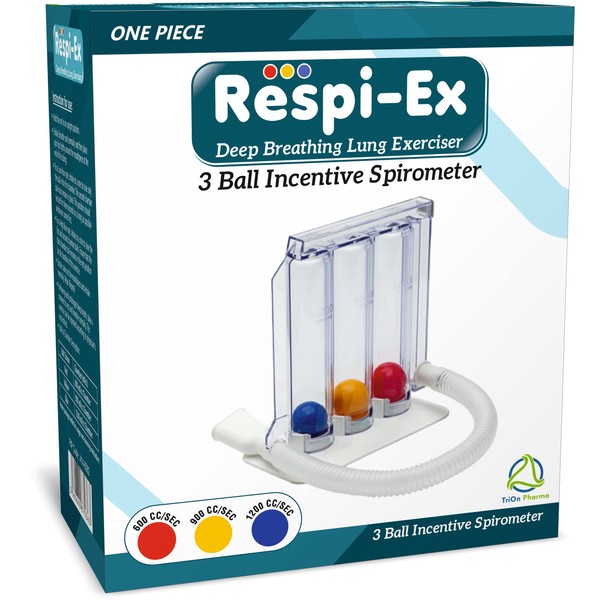Respi-Ex Respi-Ex Deep Breathing Lung Exerciser, 3 Ball Incentive Spirometer,