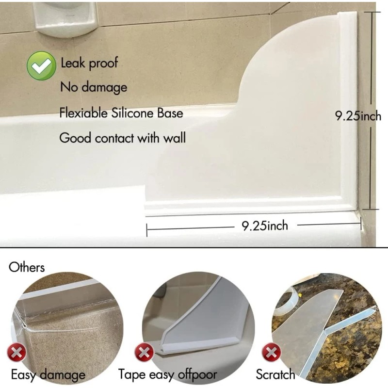 Spidfee Shower Splash Guard Kit, Large Splash Guards for Bathtub