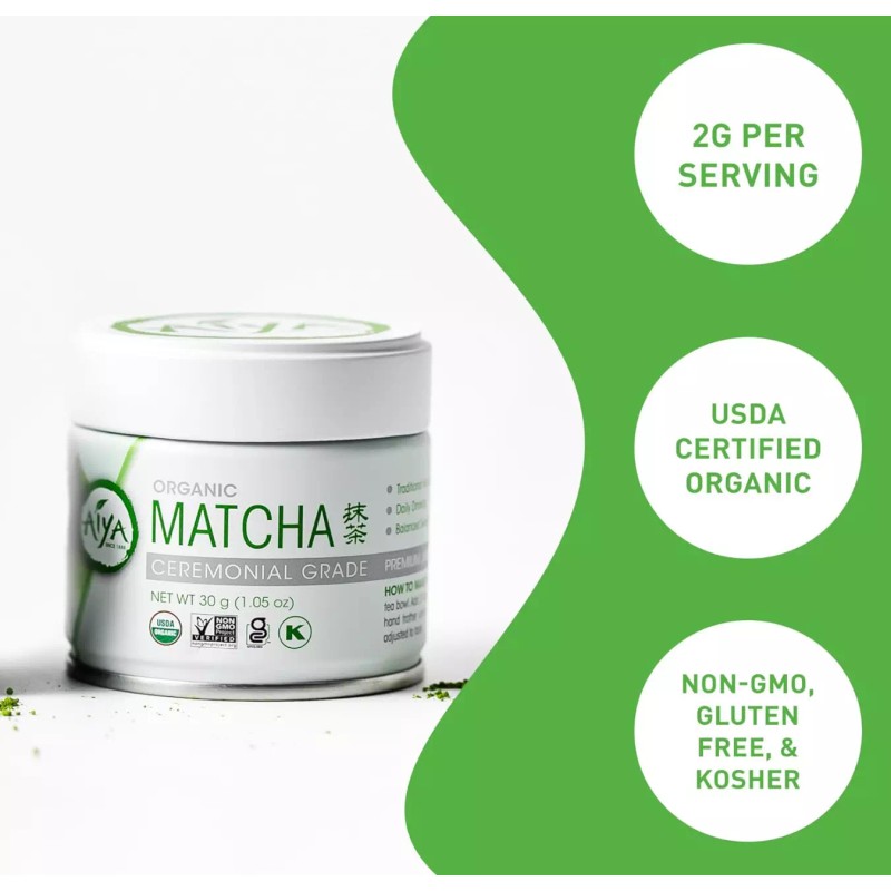 Aiya Japanese ORGANIC Matcha Ceremonial Grade 30g (1.5oz)! Best by