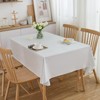 LIBERECOO Vinyl Tablecloth with Flannel Backing, Solid White, Waterproof, Stain-Resistant,