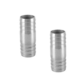 26 mm Straight Hose Fitting Made of Stainless Steel, 2-Way Hose Nozzle Connector, Drain Hose, Hose Connector (Pack of 2)