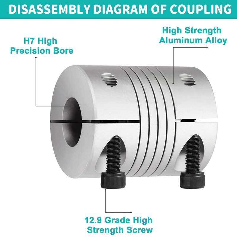 5 mm to 5 mm Flexible Shaft Coupling Aluminium Alloy