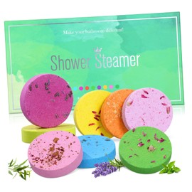 VICASKY 8pcs Dried Flower Bath Salt Tablets for Women Aromatherapy Shower Steamers with Essential Oils Skin Nourishing Spa Tool for Relaxation and