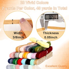 3/8 Inch (10mm) Vibrant Velvet Ribbon Set 40 Yards (2 Yards X 20 Colors) Manjonzic Single-Sided Velvet Ribbon Trim for Christmas Trees Gift Wrapping Bouquets Wedding Decor