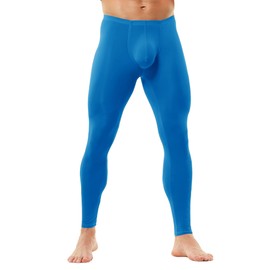 YOOBNG Mens Active Leggings Compression Long Pants Tight Trousers Workout Fitness Leggings Vivid Blue
