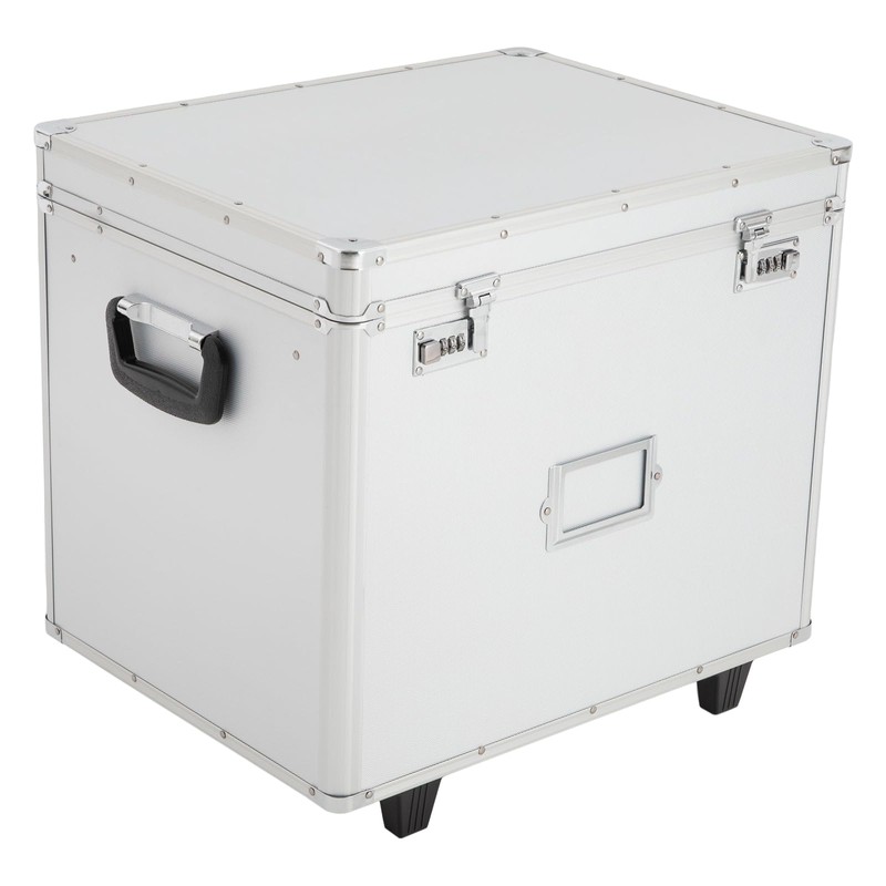 GDAE10 Rolling File Box with Lock, Aluminum Alloy Document Box