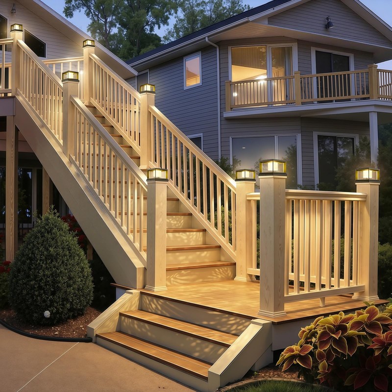 FOLKSMATE Solar Post Cap Lights 12 Pack, 2 Lighting Modes