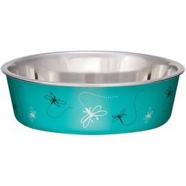 Loving Pets Bella Bowl Designer & Expressions Dog Bowl, Medium, Dragonfly, Turquoise