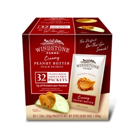 Windstone Farms Creamy Peanut Butter 32ct 1.15oz Snack Packet, 1.15oz Snack Packets