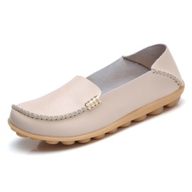 VenusCelia Women's Natural Comfort Walking Flat Loafer(10 M US,Beige)