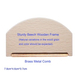 Beech Wood Cashmere Comb Sweater Shaver Brass Pilling Combo Removes Pills, Fuzz and Lint Wool Brush, Pack of 2