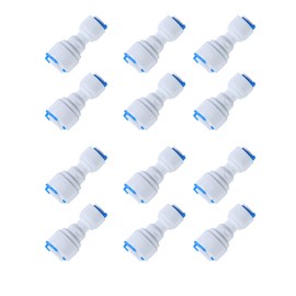 3/8-inch x 1/4-inch 6 pcs T and 6 pcs I Tube Quick Push in Connector for RO Water System (3/8-inch x 1/4-inch-12pcs)