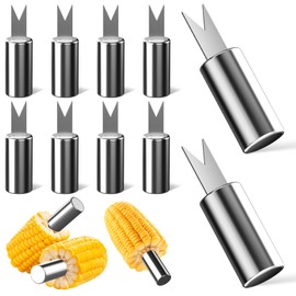 10pcs Corn on The Cob Skewers, Corn Holders, Corn On The Cob, Corn On The Cob Stainless Steel, Corn Cob Holders BBQ Fork Skewers, Corn On Cob Forks for Camping Kitchen Tool,Parties, Picnics