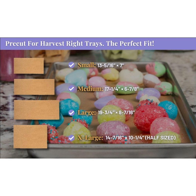 Crunch Co. 150 pack Parchment Paper For Harvest Right Freeze