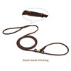 LWBMG Real Leather Slip Lead Dog Leash, Thin Lightweight Adjustable