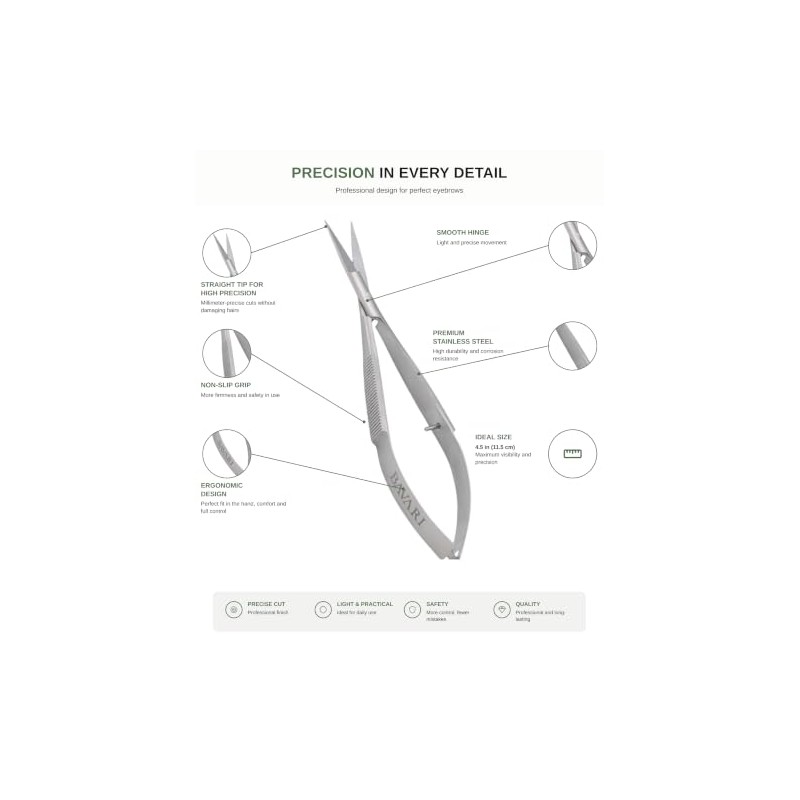 Stainless Steel Spring Scissors - Fine Tip Micro Iris Snips