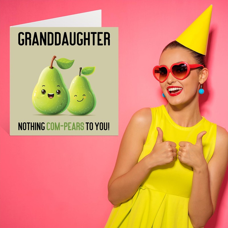 Stuff4 Birthday Cards for Granddaughter - Nothing Com-Pears - Funny