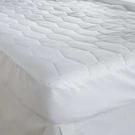 Diana Cowpe Single 100% Cotton Quilted Mattress Protector - Hotel Quality Anti Dustmite - 90cm x 190cm And Fitted Skirt 12" Depth - Poly Fibre Filling