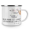 Mr. & Mrs. Panda Camping Emaille Tasse 8. Hochzeitstag Blechhochzeit