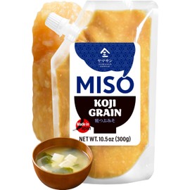 YAMASAN KYOTO UJI Japanese Koji Grain Miso, Rich Aroma, A Perfect Balance of Savory, Salty and a Little Sweet, Great for Miso Soup and Various Dishes, Non-GMO, No-MSG, Made in Japan 10.5oz(300g)