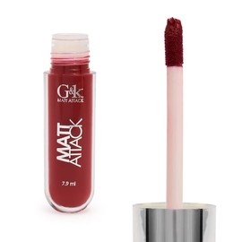 Labial líquido, Lip Gloss Mattatack Mate, G&K, GKLM04, Acabado mate y metálico, Larga duración, Secado rápido, No reseca, Alta pigmentación, Color Euforia