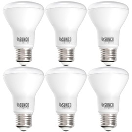 Sunco 6 Pack BR20 LED Light Bulbs, Indoor Flood Light R20, Dimmable, CRI93 3000K Warm White, 50W Equivalent to 7W, E26 Base, Recessed Can Lights for Home Living Area Ceiling Lights - UL.