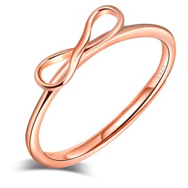 Yumilok Women's Ring Adjustable Anniversary Ring Infinity Partner Rings Finger Ring Midi Ring Trust Ring Silver 925 for Women Girls Rose Gold, Sterling Silver, Cubic Zirconia