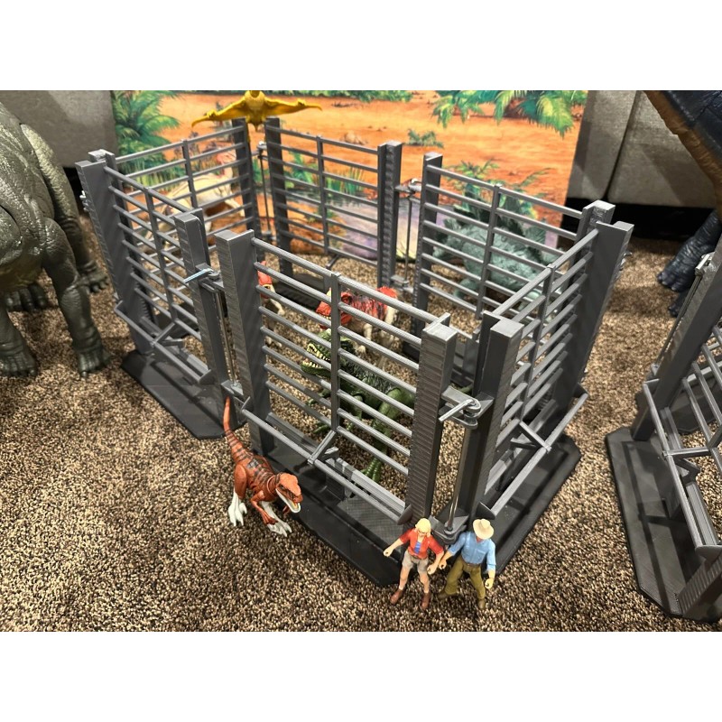 (6x) Custom Dinosaur Fence Panels for Toy Jurassic Park Dinosaurs