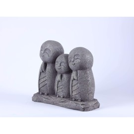Hi-Line Gifts 17.5" Gray Lucky Japanese Jizo Family Praying Outdoor Garden Statue