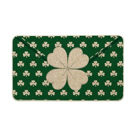 Artoid Mode Envelope Shamrock St. Patrick's Day Doormat, Home Decor Low-Profile Switch Rug Door Mat Floor Mat for Indoor Outdoor 17x29 Inch