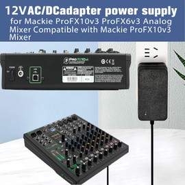 Ousaly 12V Power Adapter for Mackie ProFX6v3 Profx10v3 Profx12v3 ProFX22v3 Mixer Power Supply Cord Charger PSU