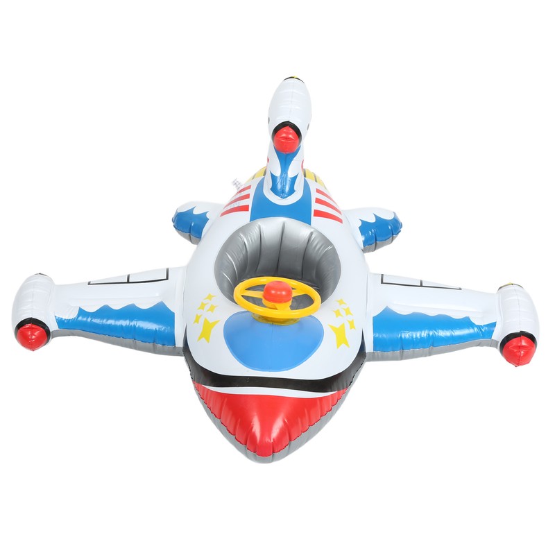 Inflatable Airplane Swimming Ring Inflated Plane Swim Float Seat with