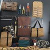 Waxed Canvas Wrench/Tool Roll Pouch with 4 Pockets, Multi-Purpose Tool