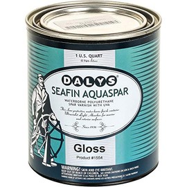 Daly's SeaFin AquaSpar Waterborne Polyurethane Clear Spar Varnish, Gloss, 1 Quart