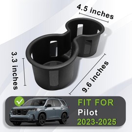 Muslogy Center Console Cup Holder Inserts Compatible with 2023-2025 Honda Pilot & 2026 Honda Passport Accessories Middle Console Front Drink Stopper Non-Slip TPE Rubber Organizer Drink Cup Holder